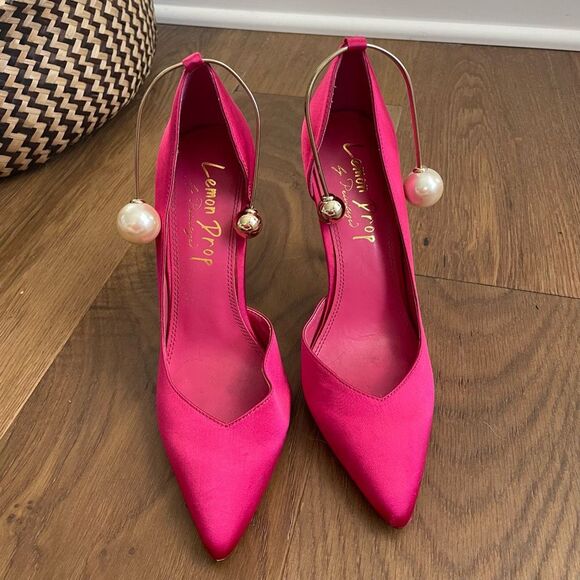 Lemon Drop by Privileged Kira Bracelet Fuchsia Satin Stiletto Heels $140 8.5 - Picture 4 of 10